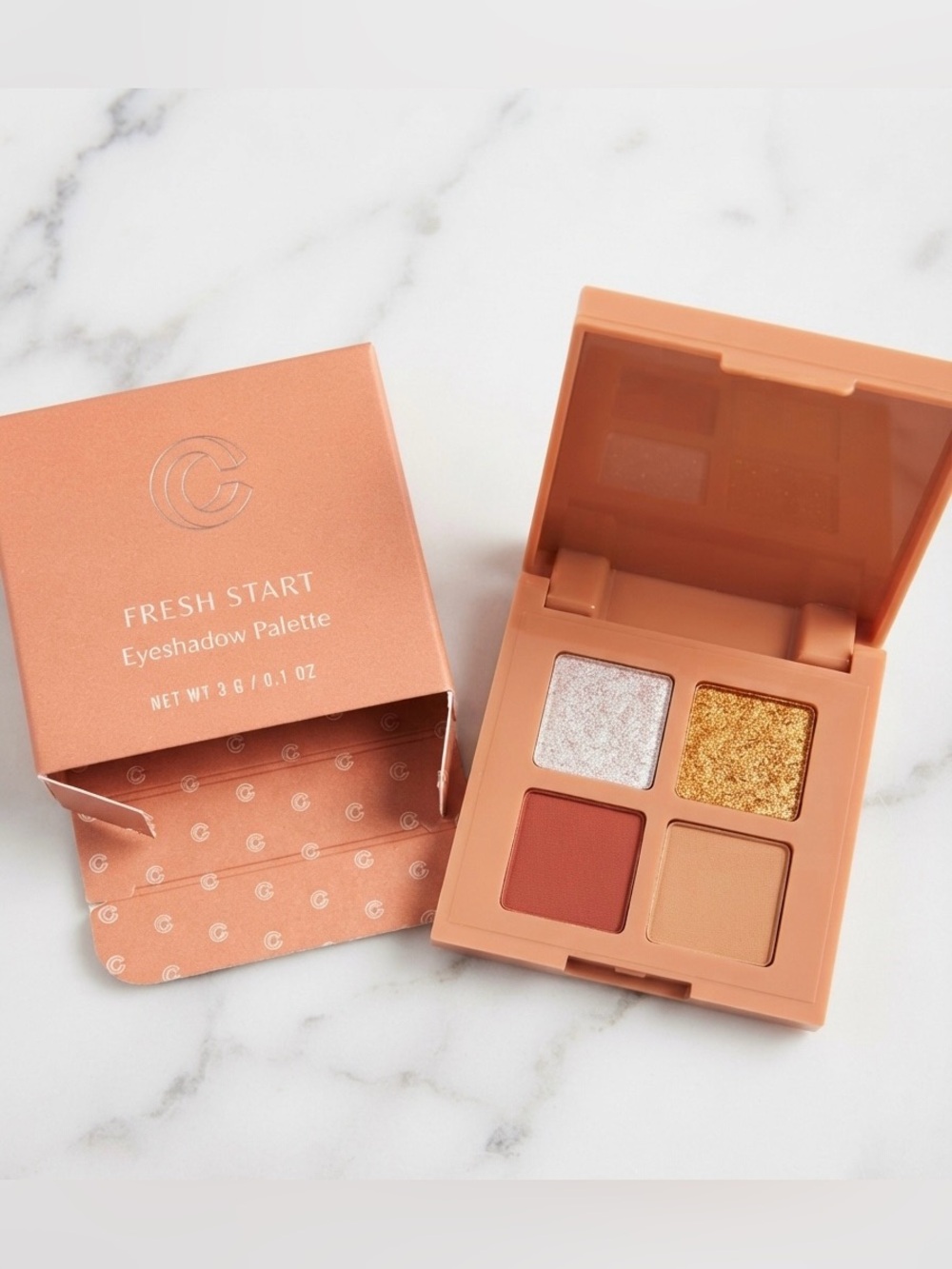 Fresh Start Peach Quartet Eyeshadow Palette - Warm Peach & Gold